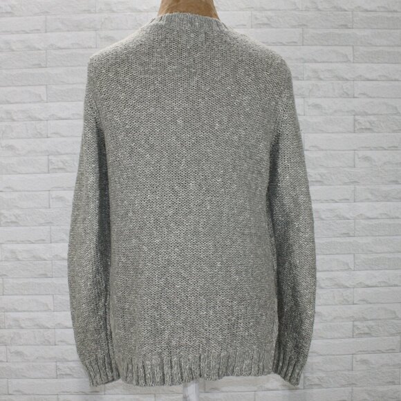 St. John's Bay Sweater Cable Knit Gray Classic Grey Crew Neck Winter Marled MED - Picture 5 of 13